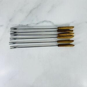 Vintage Stainless Steel Fondue Forks set of 6 Color Coded